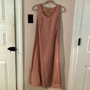 Flax soft pink linen dress Like new